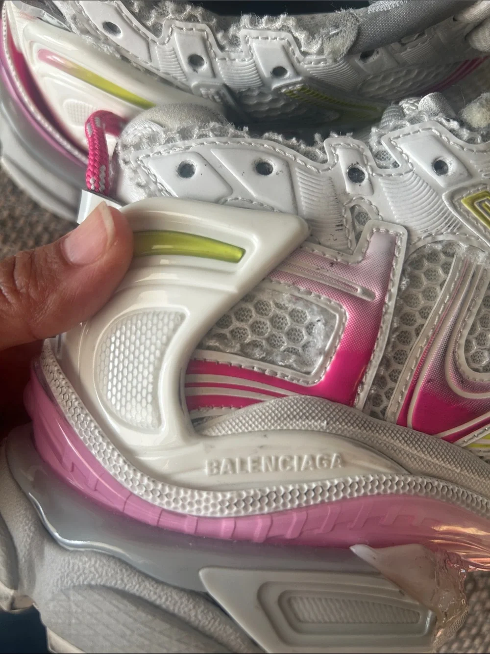 Balenciaga Runner Sneakers 39 Y2K Gorpcore Techwear Pink Green